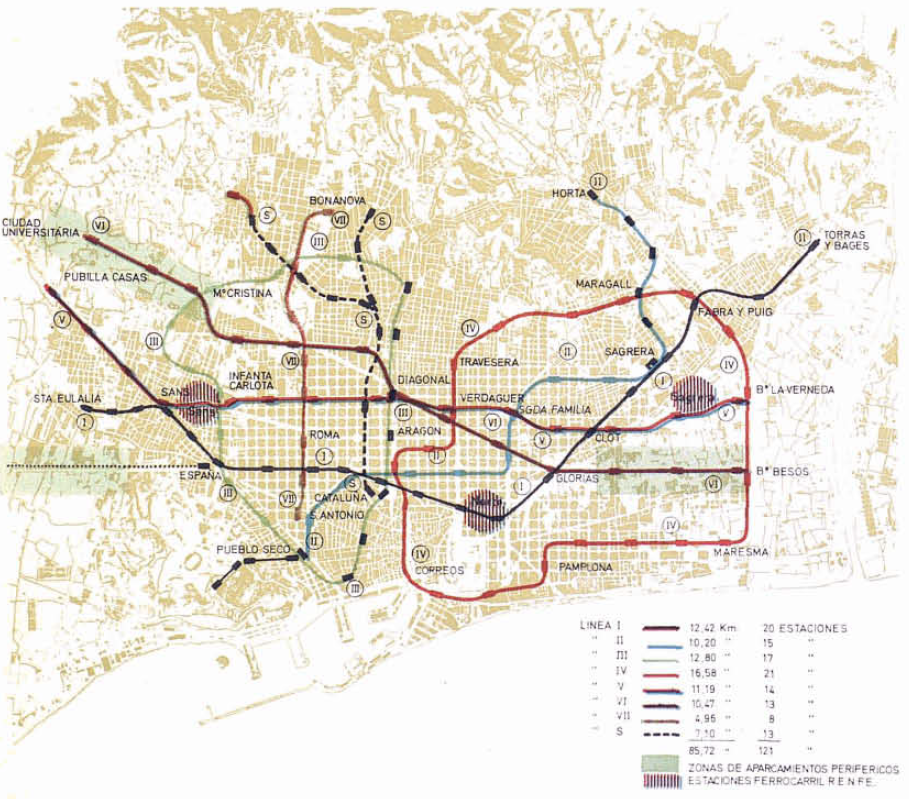 Plan de metros de Barcelona de 1966