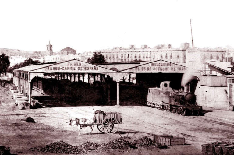 Primera estación de Ferrocarril en la Península Ibérica (Barcelona)